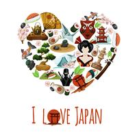 Poster Love Japan vettore