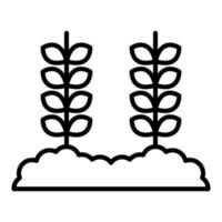 icona della linea di piantagione di grano vettore
