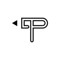 lettera p matita logo icona modello. creativo logo matita con linea arte stile logo attività commerciale. vettore