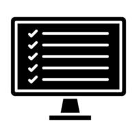 icona del glifo con sondaggio online vettore