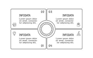 scarabocchio Infografica elementi con 4 opzioni. attività commerciale modello per presentazione vettore