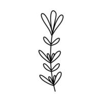 minimalista disegnato a mano botanico linea arte illustrazione vettore