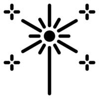 icona del glifo con fuochi d'artificio vettore