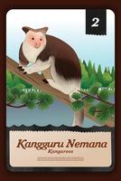 costume gioco carta con indonesiano canguri endemico animali illustrazione vettore