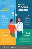 salutare Infografica medico medico piatto design illustrazione vettore