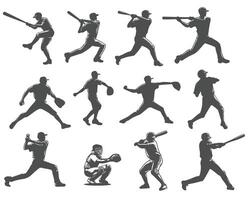 baseball giocatore silhouette illustrazione vettore