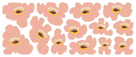 astratto botanico arte sfondo . naturale mano disegnato modello design con beige fiori. semplice contemporaneo stile illustrato design per tessuto, Stampa, coperchio, striscione, sfondo. vettore