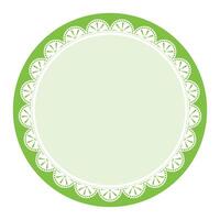 semplice classico verde cerchio forma con decorativo il giro modelli design vettore