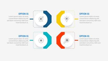 quattro passo Infografica elemento design modello per presentazione. processi diagramma e presentazioni fare un passo, flusso di lavoro disposizione, striscione, flusso grafico, Informazioni grafico illustrazione. vettore