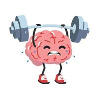 cervello sollevamento pesi al di sopra di testa formazione vettore