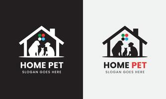 casa animale domestico, cane animale cucciolo gatto icona, carino animale domestico logo design concetto campione vettore