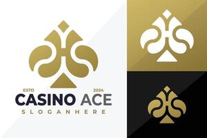 lettera h casinò asso logo design simbolo icona illustrazione vettore