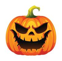 Halloween zucca con spaventoso viso. Jack o lanterna. cartone animato personaggio illustrazione vettore