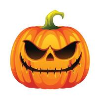 spaventoso Halloween zucca con Sorridi espressione. Jack o lanterna. cartone animato personaggio illustrazione vettore