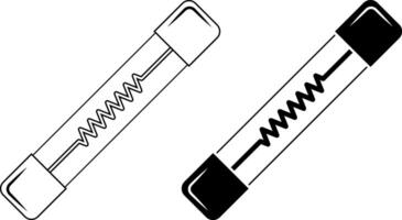 schema silhouette elettrico fusibile icona impostato vettore