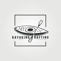 kayak linea arte piazza emblema logo Vintage ▾ illustrazione, cartello e simbolo vettore