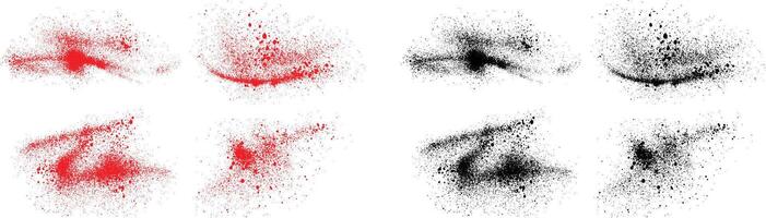 inchiostro spazzola ictus isolato nero e rosso colore sangue illustrazione sfondo impostato vettore