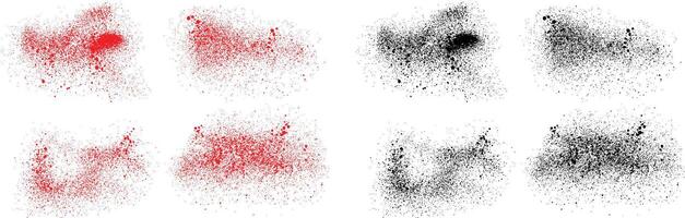 sbavatura inchiostro spazzola ictus impostato di nero e rosso colore sfondo illustrazione vettore