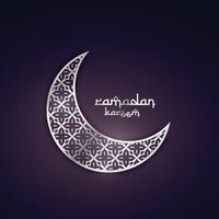 Ramadan kareem saluto design con argento Luna con modello vettore