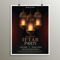 Ramadan kareem iftar festa celebrazione carta design vettore