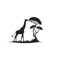 giraffa silhouette design. giraffa logo, giraffa illustrazione. vettore