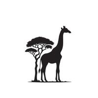 giraffa silhouette design. giraffa logo, giraffa illustrazione. vettore