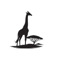 giraffa silhouette design. giraffa logo, giraffa illustrazione. vettore