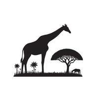 giraffa silhouette design. giraffa logo, giraffa illustrazione. vettore