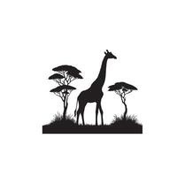 giraffa silhouette design. giraffa logo, giraffa illustrazione. vettore