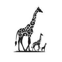 giraffa silhouette design. giraffa logo, giraffa illustrazione. vettore