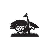 giraffa silhouette design. giraffa logo, giraffa illustrazione. vettore