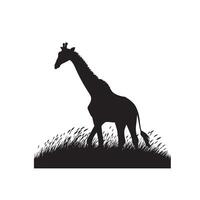 giraffa silhouette design. giraffa logo, giraffa illustrazione. vettore