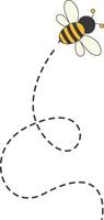 ape personaggio volante su un' tratteggiata sentiero nel cartone animato design stile. isolato su bianca sfondo vettore