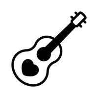 chitarra con cuore simbolo mostrando concetto icona di nozze musica vettore