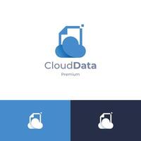 nube dati logo concetto, nube carta logo, documento nube logo design illustrazione vettore