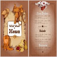 Menu del ristorante Wild West vettore