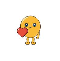 carino emoji con cuore isolato su bianca sfondo vettore
