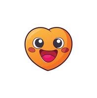 carino emoji con cuore isolato su bianca sfondo vettore