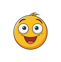 carino sorridente emoji con Aperto occhi isolato su bianca sfondo vettore