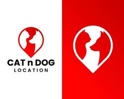 logo design di ricerca per animale domestico cani e gatti. vettore