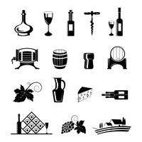 Set di icone del vino vettore