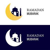 modello di logo ramadan mubarak in 2 varianti di colore per volantini aziendali, banner, ecc vettore