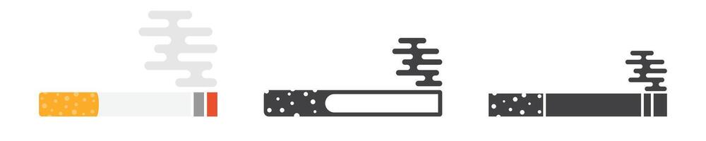 sigaretta icona nel piatto stile. fumo illustrazione su isolato sfondo. tabacco cartello attività commerciale concetto. vettore