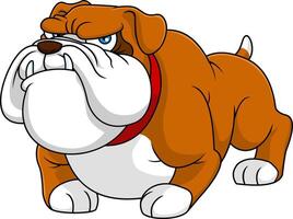 arrabbiato bulldog cartone animato portafortuna personaggio vettore