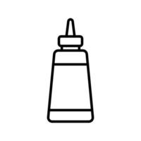icona della linea della bottiglia di ketchup vettore