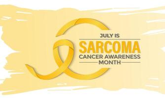 illustrazione sarcoma e osso cancro consapevolezza calligrafia manifesto design. realistico giallo nastro. osso cancro, sfondo. vettore