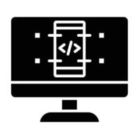 icona del glifo di sviluppo software vettore