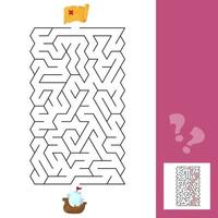 labirinto. la nave - labirinto di giochi per bambini. puzzle per bambini con risposta vettore