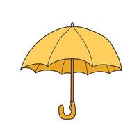 semplice icona del fumetto. illustrazione di ombrello giallo vettore
