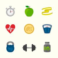 Set di icone di fitness vettore